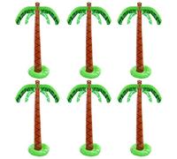 Decoración inflable de palmera, 90 cm/3 pies, decoración tropical hawaiana para fiesta - Paquete de 6