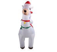 Decoración Inflable Explosiva, Muñeco de Nieve Que Monta una Decoración Inflable de Alpaca con Luz LED 1.8m (EU Enchufe 220V)