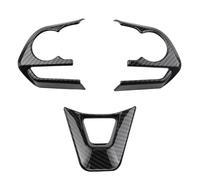 Decoración Interior 3 Unids/set Pegatinas Embellecedoras Cubierta Botón Volante Coche Para Toyota Para Corolla Cross XG10 2019-2023 ABS Fibra De Carbono(Black-3pcs)