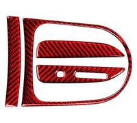 Decoración Interior Coche Para Mustang GT 2015-2021 Fibra Carbono Panel Caja Cambios Interior Cubierta Marco Decorativo Kit Pegatinas(Red,LHD)