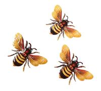 Decoración interior de , decoración de pared de , decoración de abejas para el hogar, 3 decoraciones de metal para vivero, baño, cocina, esculturas resistentes al mal tiempo