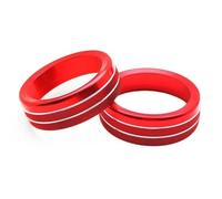 Decoración interiores Compatible Con Ford Para Mustang 2015-2019 2020, Consola Central Perilla Ajuste Volumen Interruptor Cubierta Embellecedora Anillo Protector Accesorios Coche(Rojo)