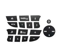 Decoración interiores Compatible Con Megane Para Clio 2009-2011, Menú Multimedia Coche CD Radio Audio Interruptor Botón Reparación Calcomanía Embellecedor Pegatina Interior