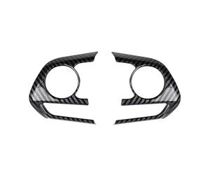 Decoración Interiores Embellecedor Cubierta Panel Botones Volante Coche Pegatina Para Toyota Para RAV4 Para Corolla E210 2019-2022, Accesorios RAV 4 XA50 2 Uds. Interiores Coche(Carbón)