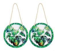 Decoracion Jardin Exterior,Atrapasoles para Ventanas Colgante con Modelado de Plantas Verdes,Adornos Jardin Exterior Impresión a Doble Cara para Terraza,Alféizar,Casa y Jardín