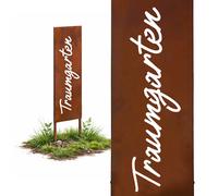 decoración jardín pátina óxido adorno parterres cartel estaca jardín exterior