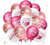 Decoración Jubilación, 30 Piezas Globos Jubilación, Regalo Jubilacion Hombre Mujer,Para Fiesta De Jubilacion, Noche De Despedida y Fiesta De Despedida (Rosa)