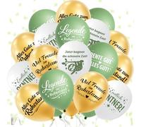 Decoración Jubilación, 30 Piezas Globos Jubilación, Regalo Jubilacion Hombre Mujer,Para Fiesta De Jubilacion, Noche De Despedida y Fiesta De Despedida (Blanco y verde)