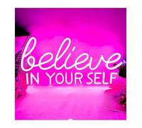 Decoración Lámparas Letrero De Neón Believe In Yourself Decoración De Pared Multiusos, Con Alimentación Por USB, Para Oficina, Bar, Club, Hogar, Boda, Fiesta, Habitación,42cmх20cm(UN)