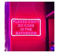 Decoración Lámparas Letrero De Neón Please Don't Do Coke In The Bathroom, Para Decorar La Habitación. Letrero De Neón Para Baño, 40 Cm.(Segundo)