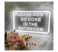 Decoración Lámparas Letrero De Neón Please Don't Do Coke In The Bathroom, Para Decorar La Habitación. Letrero De Neón Para Baño, 40 Cm.(UN)