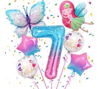 Decoracion Mariposas Cumpleaños 7 Años, Decoracion Cumpleaños 7 Años Niña, Globos de Papel de Aluminio de Mariposa, Decoración de Mariposas Coloridas，Decoracion Cumpleaños Globos de Mariposas