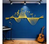 Decoración metálica musical para oficina y sala de música, estilo moderno | El motivo musical en metal aporta estilo minimalista a dormitorio, sala de música y estudio, con contornos definidos.