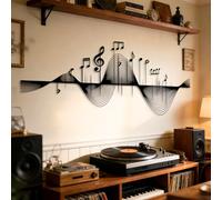 Decoración metálica musical para oficina y sala de música, estilo moderno | El motivo musical en metal aporta estilo minimalista a dormitorio, sala de música y estudio, con contornos definidos.