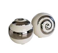Decoración Moderna Bolas Hecho De Cerámica 2 Piezas blanco/plata Diámetro 6 cm