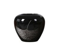 Decoración Moderna para Casas de Campo Florero de Mesa cerámica con Adornos patrón Plumas for Comedor y Sala Estar Regalos para Parejas