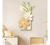 Decoración Mural De Arenisca, Pintura Cuadros Decorativos Colgante 3D, Escultura Creativa Con Planta Artificial, para Sala De Estar, Pasillo, Entrada Y Oficina(Yellow,55 * 80cm/22 * 31.5in)