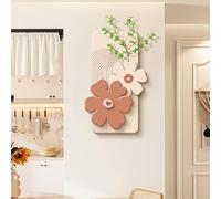 Decoración Mural De Arenisca, Pintura Cuadros Decorativos Colgante 3D, Escultura Creativa Con Planta Artificial, para Sala De Estar, Pasillo, Entrada Y Oficina(Orange,55 * 80cm/22 * 31.5in)