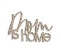 Decoración mural de madera con texto "Mom is Home" con frase para colgar - Texto de pared para el día de la madre hecho a mano - Decoración para la casa idea regalo