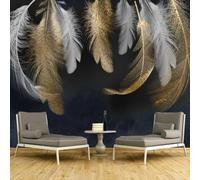 Decoración Mural Moderna 3D Dormitorio Paisaje De Plumas Amarillas Sala De Estar Sofá Tv Fondo De Pantalla-300Cm×210Cm