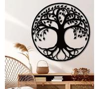 Decoración natural: arte mural de metal con árbol de la vida, para salón | “árbol de la vida” toma forma en metal y crea un interés decorativo singular en el salón, dentro de un interior rústico.