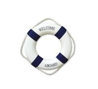Decoración Náutica para el Hogar, 1 Paquete de Anillo Salvavidas Decoración de Pared Bienvenido a Bordo Espuma para Colgar en la Pared del hogar de Estilo mediterráneo - Azul, 35