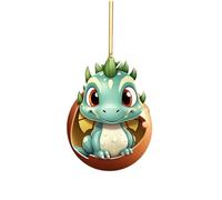 Decoracion Navidad Puerta Adornos de dragón de Navidad acrílico 2D Adornos dragón Bolsa Huevos acrílico Impreso Doble Regalo Elefante Colgante 2D