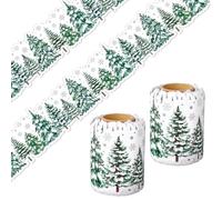 Decoración navideña, 2 rollos de pegatinas con motivos navideños, pegatinas decorativas con árbol de Navidad, decoración de Navidad, decoraciones para interiores, decoración de fiesta de Navidad