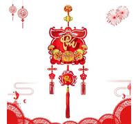 Decoración navideña 2026 - Juego de colgantes con figura de caballo para el Año Nuevo Lunar con colores tradicionales y elegantes motivos festivos para acoger la | Decoración perfecta de la