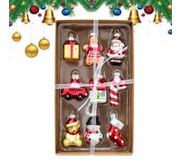 Decoración navideña - 9 piezas para árbol, Papá Noel muñeco de nieve suspendido | Exposición para casa, balcón, salón, dormitorio, pared, alféizar, de invierno,