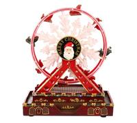 Decoración navideña animada rueda de ferris giratoria de Santa con decoración de escritorio con luces LED y canciones musicales