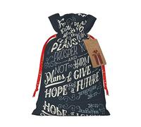 Decoración navideña, bolsa de regalo con cordón, bolsas de regalo de Navidad y cumpleaños, bolsas de regalo reutilizables multiusos. I Know The Plans Have You Declares Lord