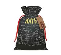 Decoración navideña, bolsa de regalo con cordón, bolsas de regalo de Navidad y cumpleaños, bolsas de regalo reutilizables multiusos. Matemáticas escolares