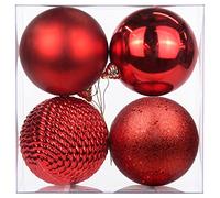 Decoración navideña colgante de 12 cm, 4 piezas de bolas de Navidad frágiles, adornos de árbol de Navidad, decoración de árbol de Navidad, bolas