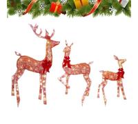Decoración Navideña con Figuritas de Esculturas de de acrílico | Reno de Navidad con Luces para patio, escritorio, dormitorio, césped, jardín e interior