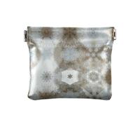 Decoración navideña con muchas estrellas fractales para mujer, monedero pequeño de cuero, portatarjetas portátiles, organizadores de dinero para mujer, Decoración navideña con muchas estrellas