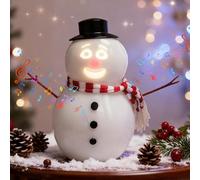 Decoración navideña con muñeco de nieve, animado parlante, figura de muñeco de nieve parpadeante, decoración interactiva de Navidad con Papá Noel cantando y bailando, funciona con pilas para mesa de