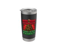Decoración navideña corre en mi familia Navidad divertida Vaso térmico de acero inoxidable de doble pared