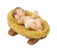 Decoración navideña de Jesús en el Pesebre, Estatua del Niño Jesús en el Pesebre - Escultura de Natividad de Resina,de del Niño, Belén, decoración navideña Religiosa para Belén Interior