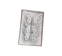 Decoración navideña de Mariposas flocadas con Efecto Brillante, Adorno navideño para escaparate para Uso en Interiores, Suministros tiernos para Fiestas de celebración