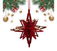 Decoración navideña flocking Ornament - Hangable Holiday Decoration For Indoor & Outdoor Use | Perfect Festive Wall, Door, Window, Bedroom, Living Room, Entryway, Party & Winter Celebration