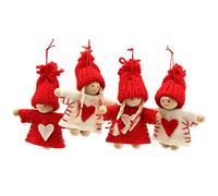 Decoración navideña Gisela Graham con pequeños niños vestidos de fieltro (4 unidades)