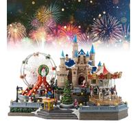 Decoración navideña iluminada con carrusel, Noria, árbol de Navidad Giratorio, Escena navideña Animada con música y Luces LED para la decoración Interior del hogar