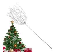 Decoración navideña para el árbol de Navidad, 32 cm, guirnalda de tallos con purpurina