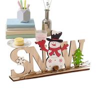 Decoración navideña para estante | Cartel centro de mesa con Papá Noel y muñeco de nieve - Cartel de madera decoración navideña para la casa - Para baño, cocina, vacaciones, invierno, dormitorio St