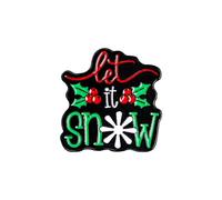 Decoración navideña para interiores para el hogar, serie de Navidad, sombrero de árbol de Navidad, broche de texto, insignia de moda de dibujos animados (D, 3 x 3 cm)