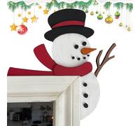 Decoración navideña para la esquina de la puerta - Decoración navideña para marcos de puertas de madera - Colorida y divertida de madera para la entrada del hotel, el armario, el final