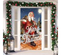 DecoracióN NavideñA Para Puerta,Cubierta De Puerta NavideñA Para Exteriores E Interiores,Pancarta De Merry Christmas,90x210 Cm,Con Banda EláStica,Christmas Door Cover,FáCil De Instalar (Color 5)