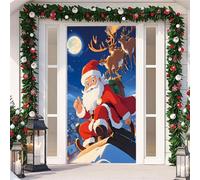 DecoracióN NavideñA Para Puerta,Cubierta De Puerta NavideñA Para Exteriores E Interiores,Pancarta De Merry Christmas,90x210 Cm,Con Banda EláStica,Christmas Door Cover,FáCil De Instalar (Color 1)