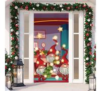 DecoracióN NavideñA Para Puerta,Cubierta De Puerta NavideñA Para Exteriores E Interiores,Pancarta De Merry Christmas,90x210 Cm,Con Banda EláStica,Christmas Door Cover,FáCil De Instalar (Color 2)
